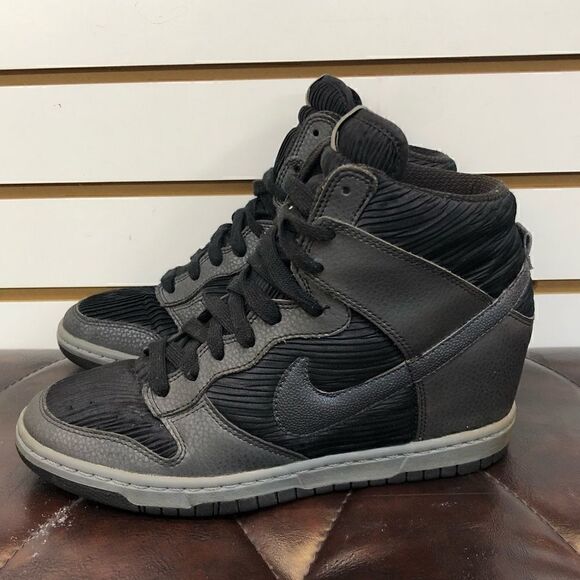 Nike Dunk Sky Hi Gray Black Metallic Hidden Wedge 528899-015 Sz 9.5 US RARE - Picture 3 of 9